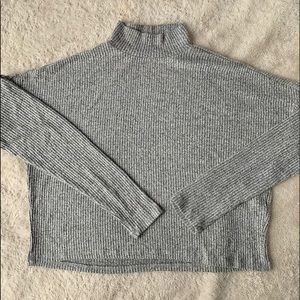 Gray Turtle Neck Long Sleeve Top